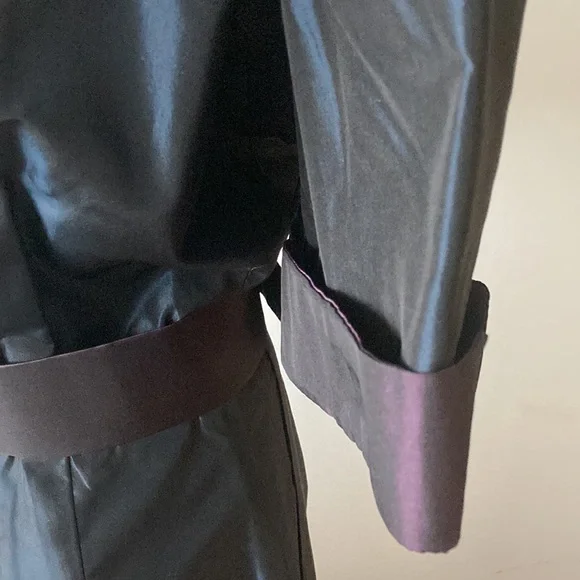 Taffeta navy & purple belted dress NWT - Picture 6 of 7